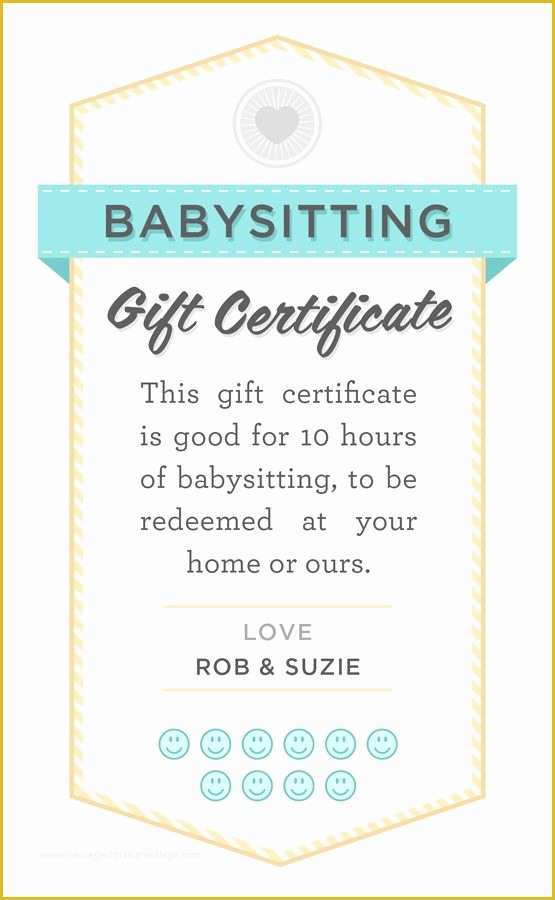 Free Babysitting Coupon Template Of Babysitter Date Night Printable