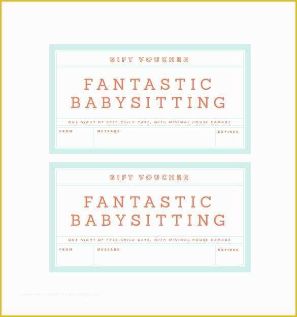 Free Babysitting Coupon Template Of Pages Coupon Template Babysitting Free Printable Mac