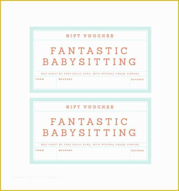 Babysitting Vouchers Template For 2021 Printable And Downloadable Cust