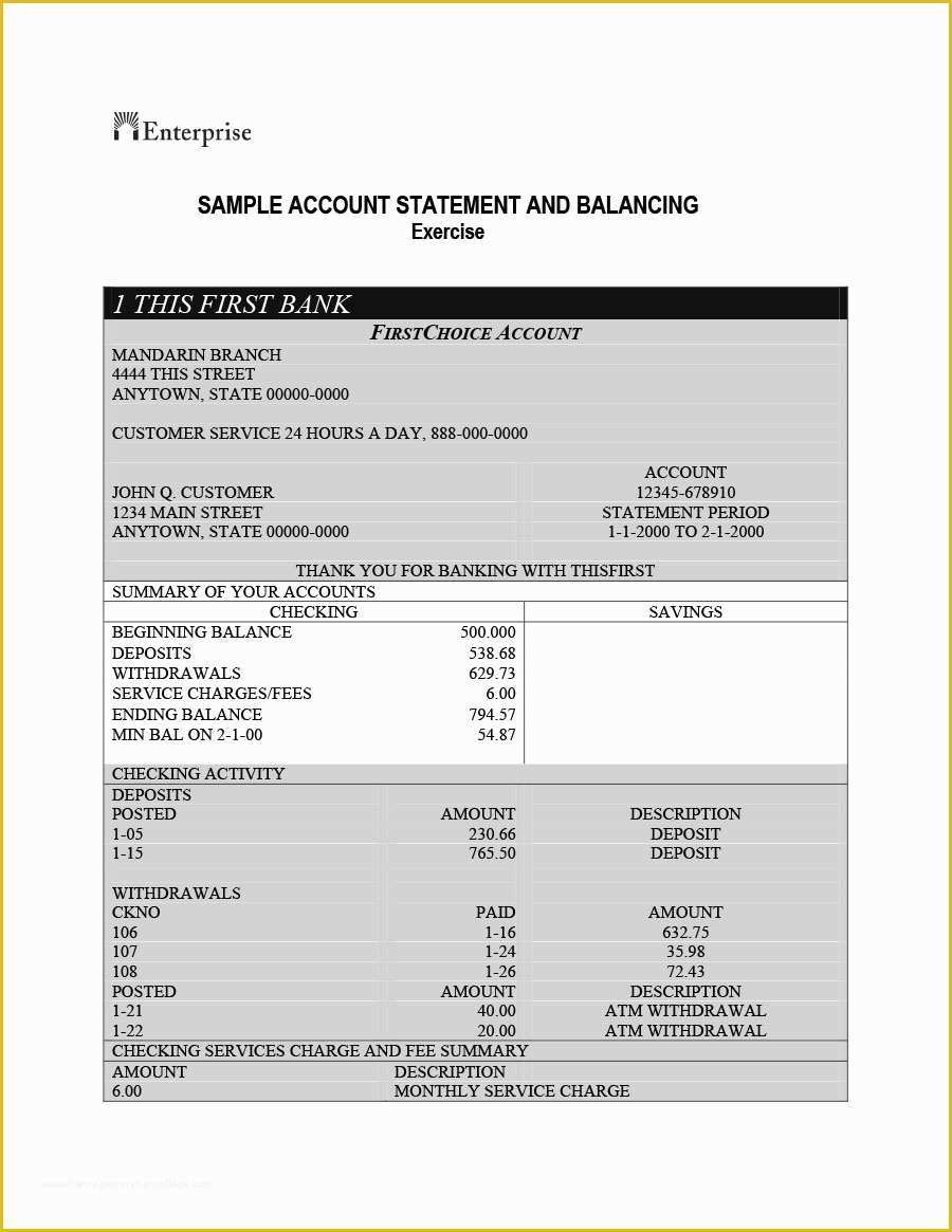 Free Bank Statement Template Of 23 Editable Bank Statement Templates [free] Template Lab