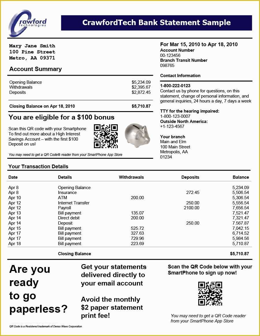 Free Bank Statement Template Of 23 Editable Bank Statement Templates [free] Template Lab