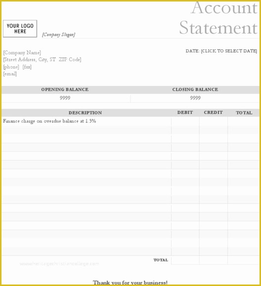 Free Bank Statement Template Of 5 Bank Statement Templates Free Sample Templates