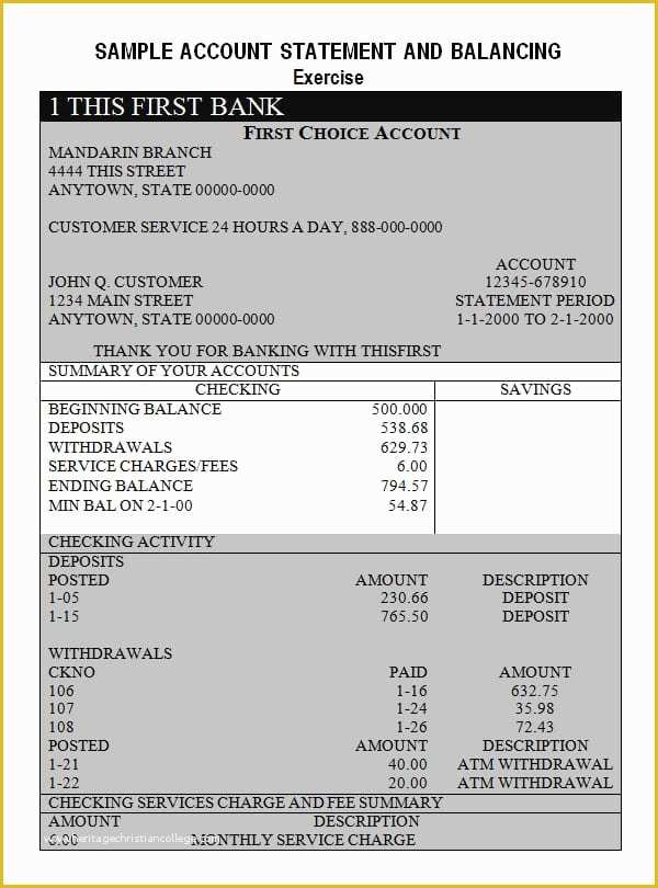 Free Bank Statement Template Of Bank Statement Template Free formats Excel Word