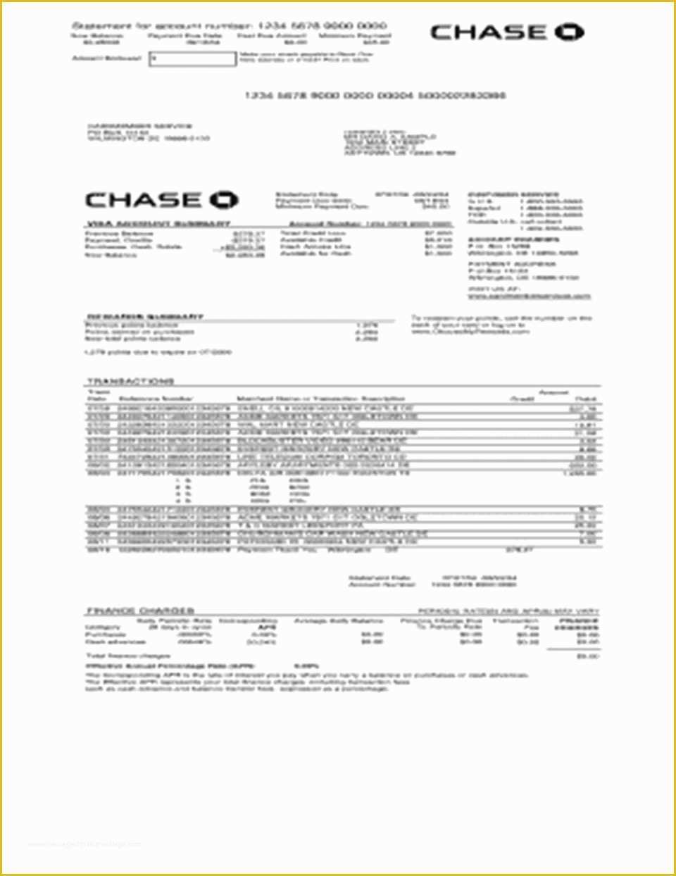 Free Bank Statement Template Of Chase Bank Statement Template