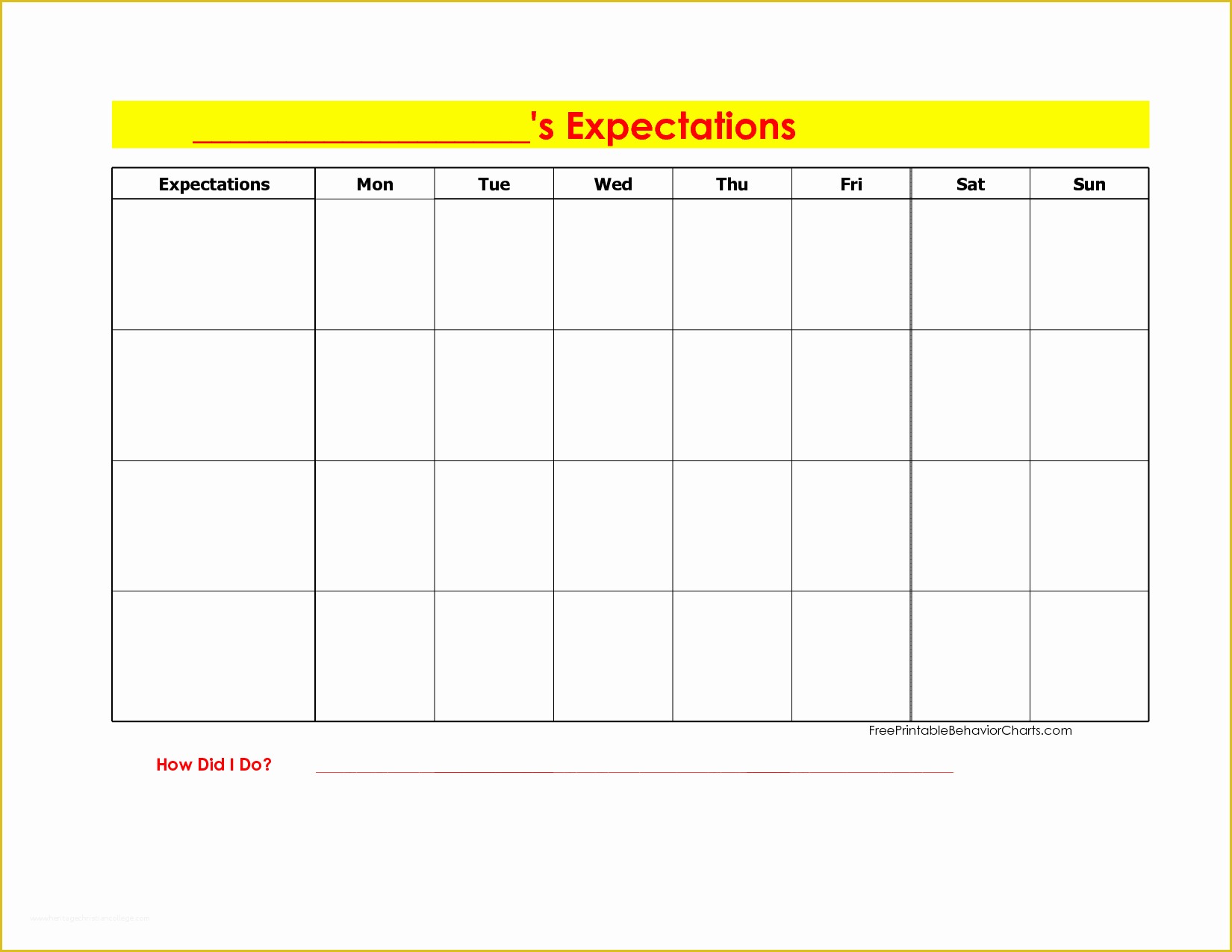 Free Behavior Chart Template Of 8 Best Of Behavior Chart Free Printable Templates