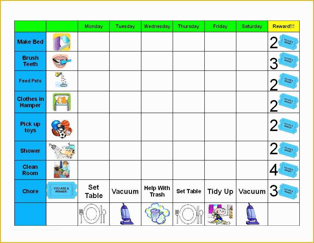Free Behavior Chart Template Of Antjie Rooibruin Hen Kids Good Behaviour Chore Chart