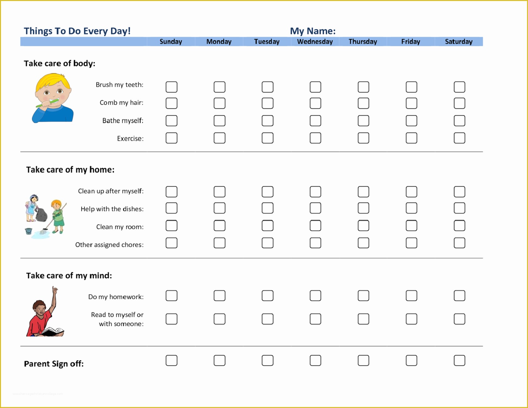 Free Behavior Chart Template Of Daily Printable Behavior Charts for Home Free