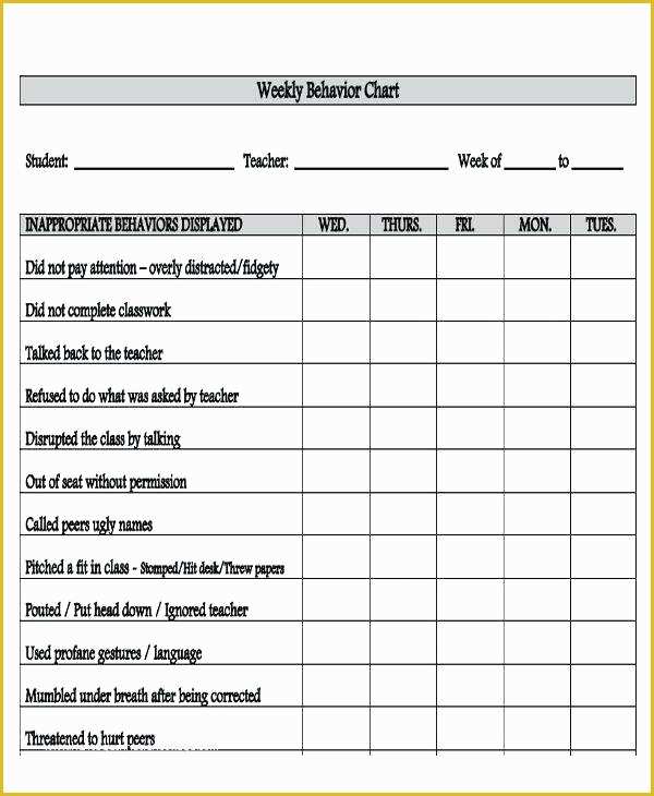 Free Behavior Chart Template Of Funny Behavior Chart for Kids Free Template Teachers