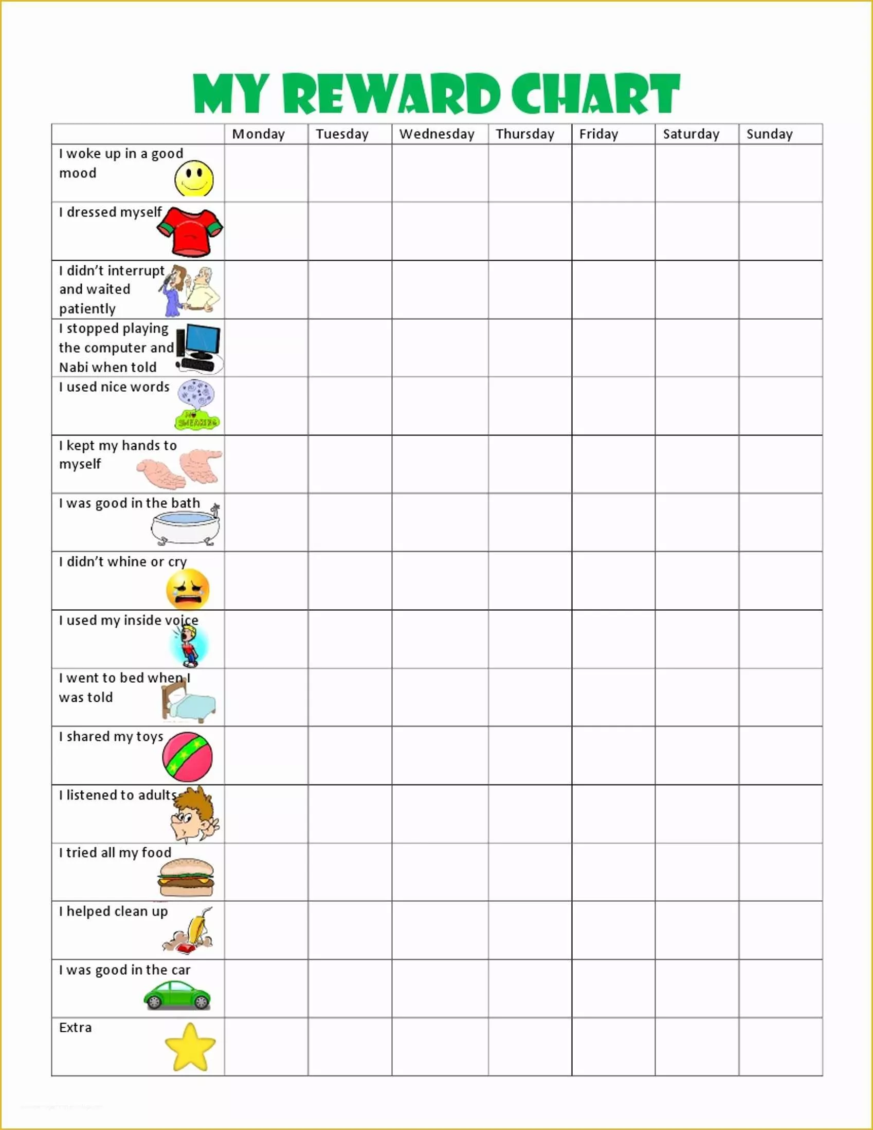 Classroom Behavior Chart Printable