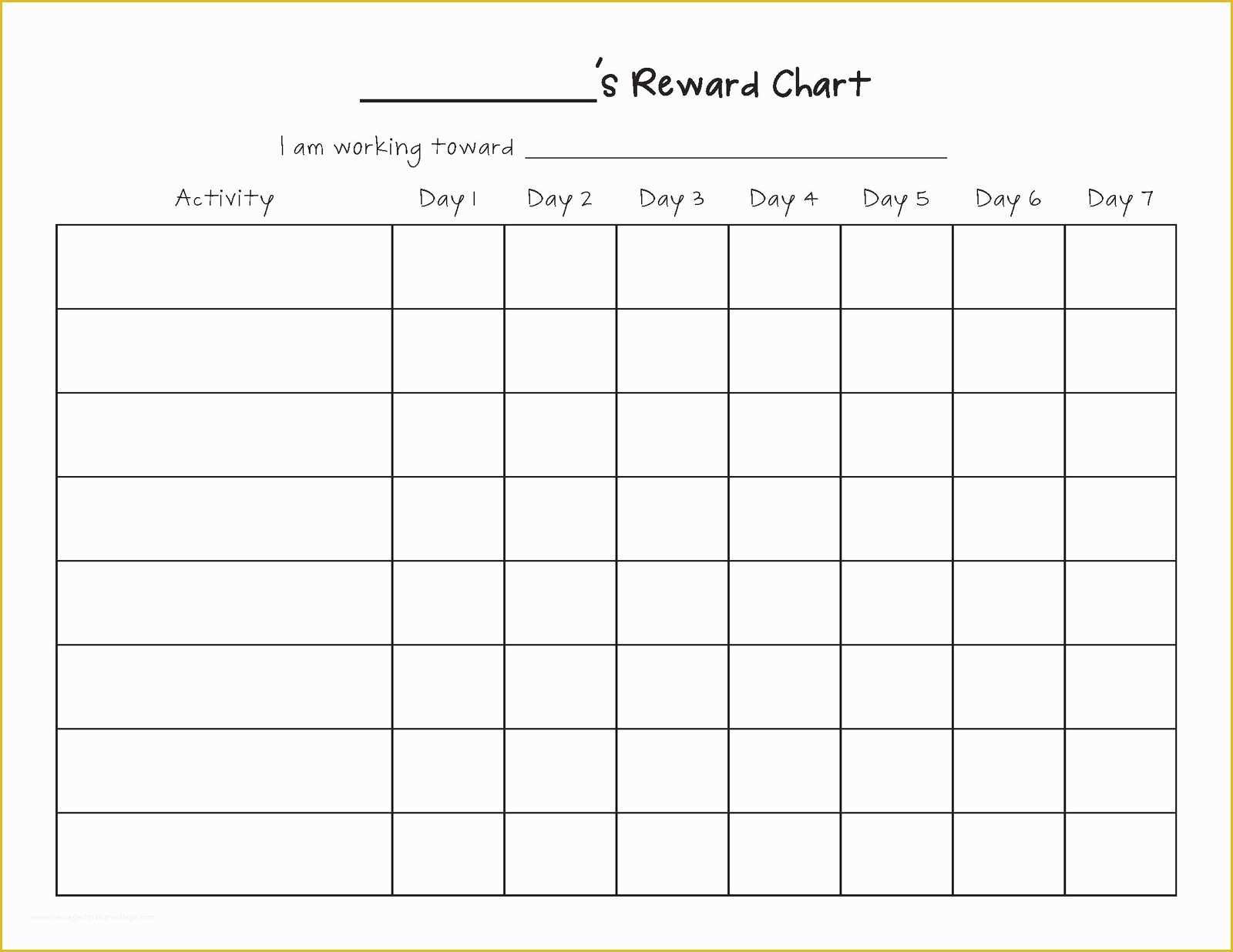 Free Behavior Chart Template Of Printable Blank Chart Templates