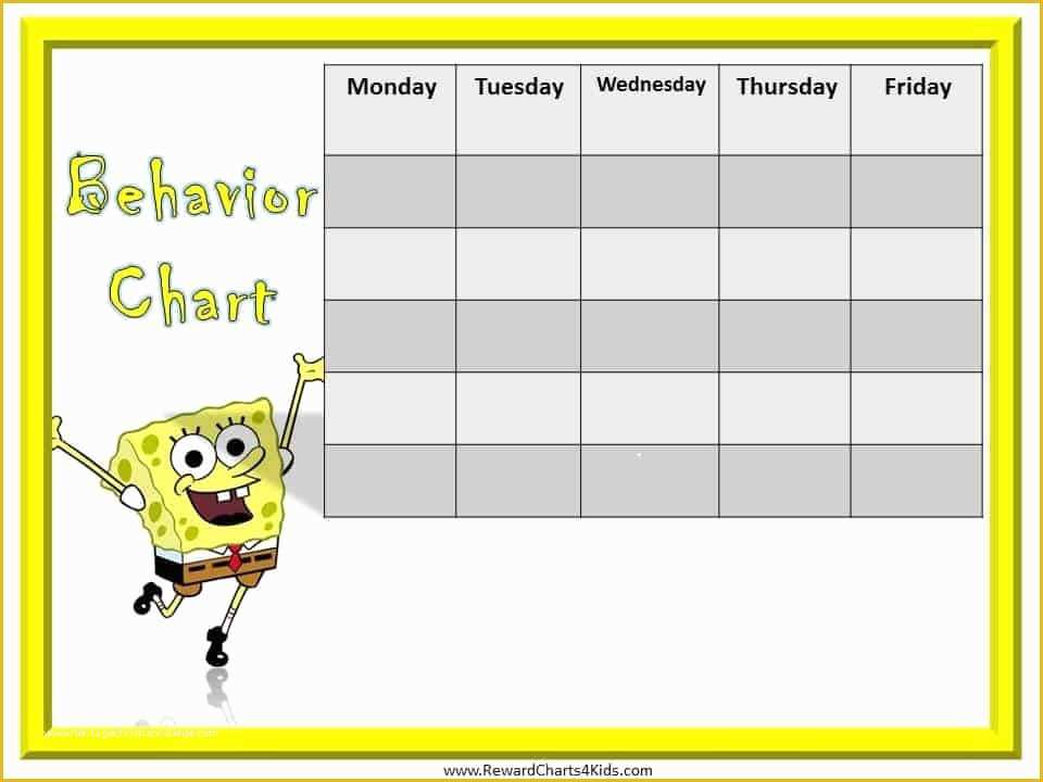 Free Behavior Chart Template Of Spongebob Behavior Charts