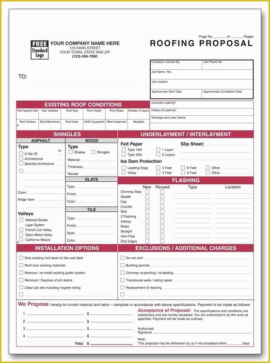 Free Bid Sheet Template Of Printable Roofing Estimate Sheet