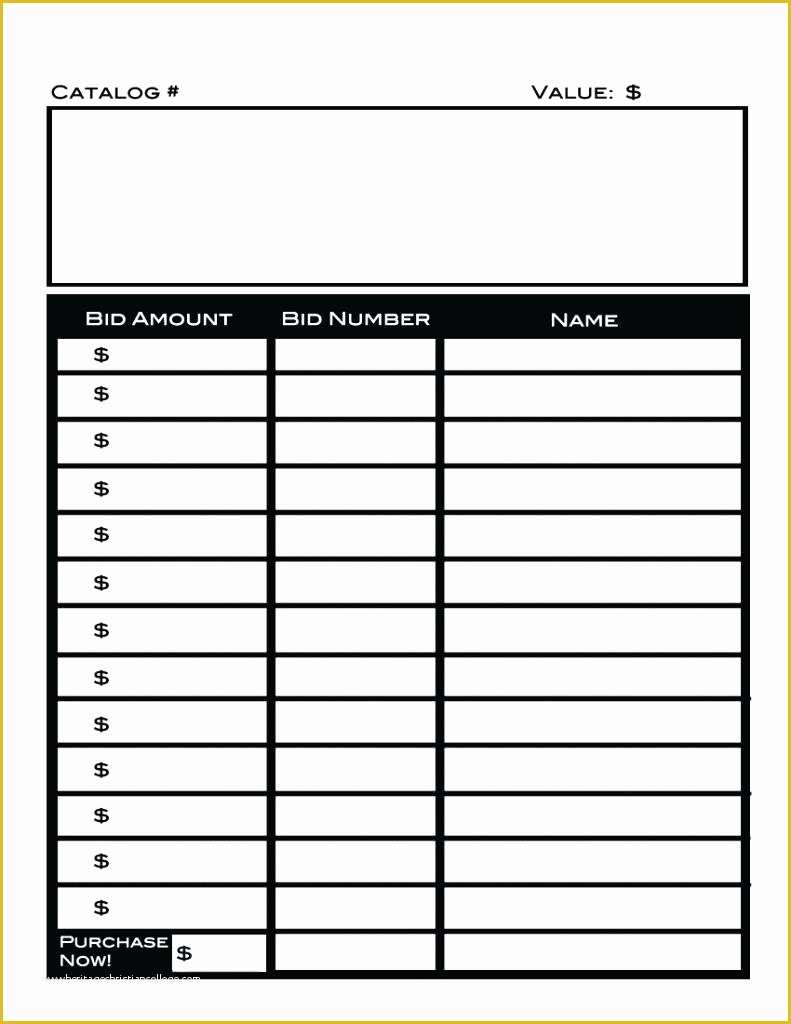 Free Bid Sheet Template Of Template Silent Auction Letter Template