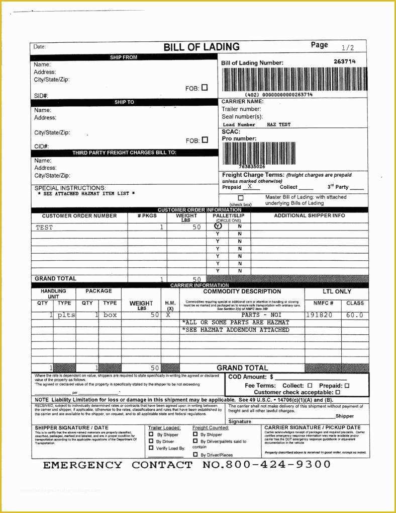 Free Bill Of Lading Template Of 29 Bill Of Lading Templates Free Word Pdf Excel