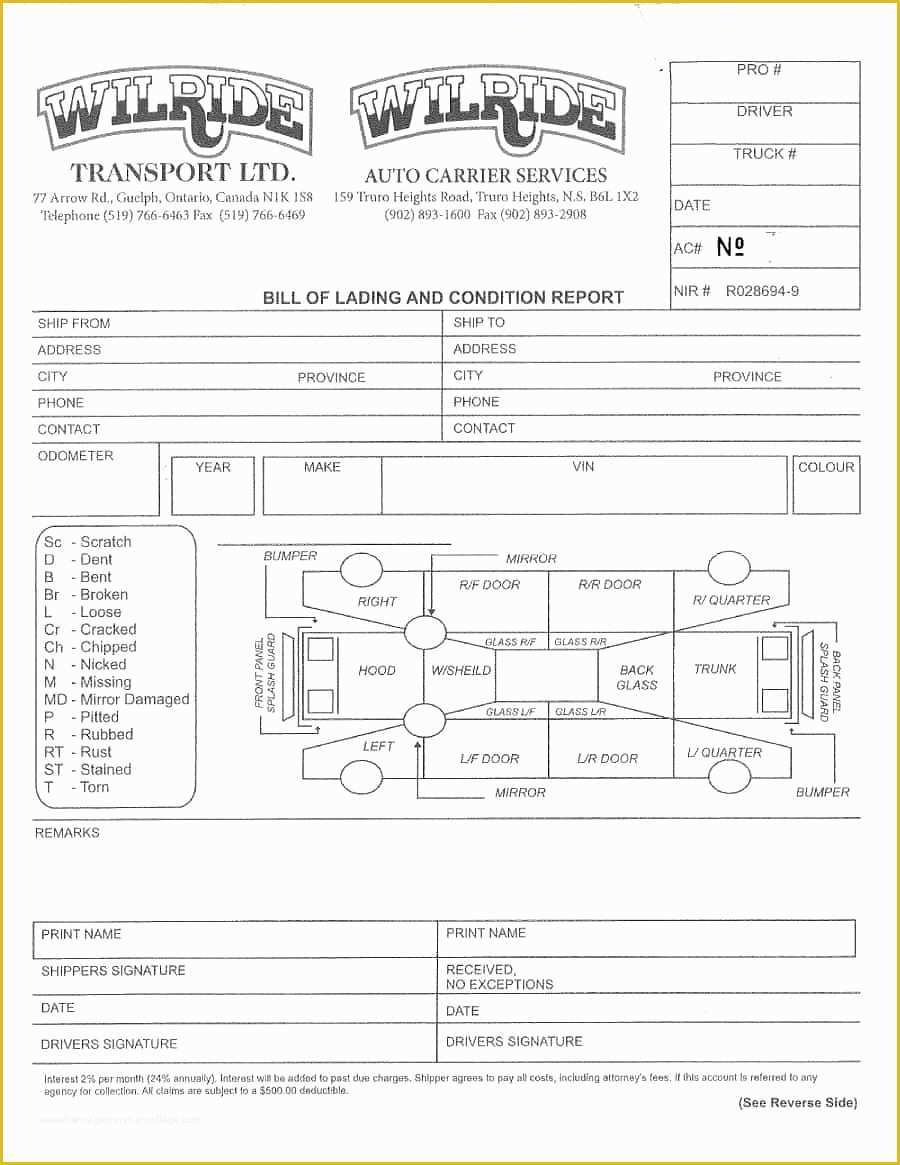 Free Bill Of Lading Template Of 40 Free Bill Of Lading forms & Templates Template Lab