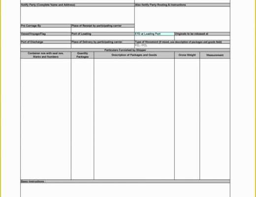 Free Bill Of Lading Template Of 40 Free Bill Of Lading forms &amp; Templates Template Lab