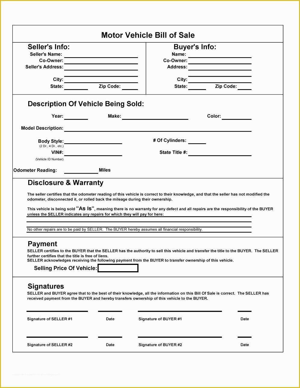 Free Bill Of Sale Template Of 46 Fee Printable Bill Of Sale Templates Car Boat Gun