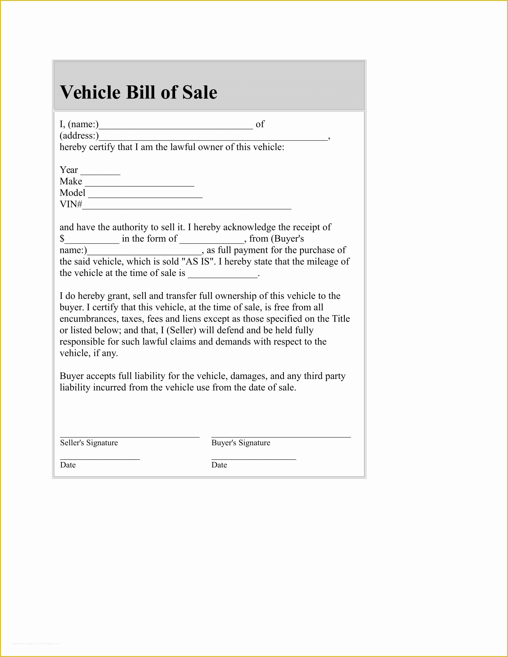 Free Bill Of Sale Template Of Bill Sale Word Template Mughals