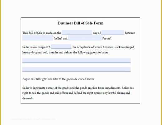 Free Bill Of Sale Template Of Business Bill Of Sale 7 Free Word Excel Pdf format