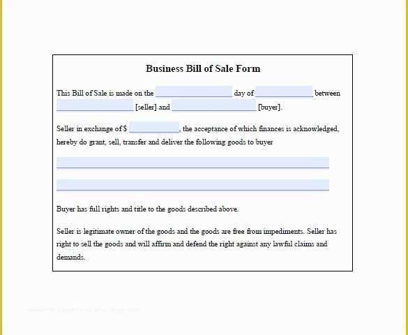 Free Bill Of Sale Template Of Business Bill Of Sale 7 Free Word Excel Pdf format