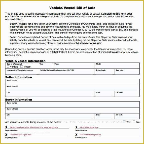 Free Bill Of Sale Template Pdf Of 14 Sample Vehicle Bill Of Sales – Pdf Word