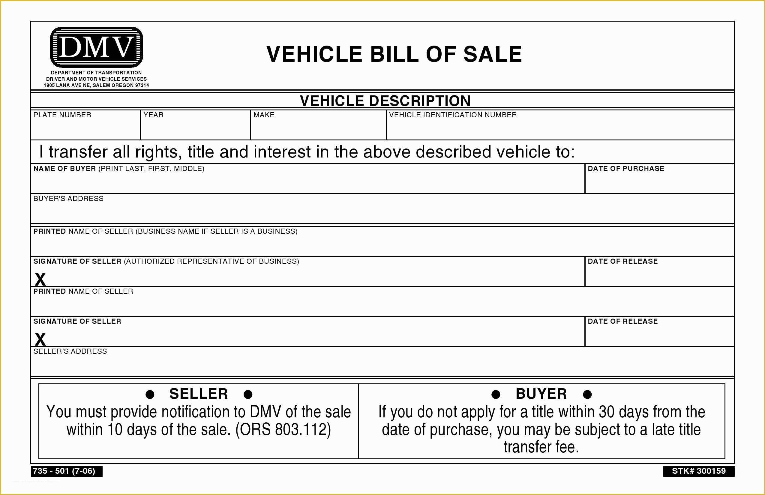 Free Bill Of Sale Template Pdf Of Free oregon Vehicle Bill Of Sale Pdf Word