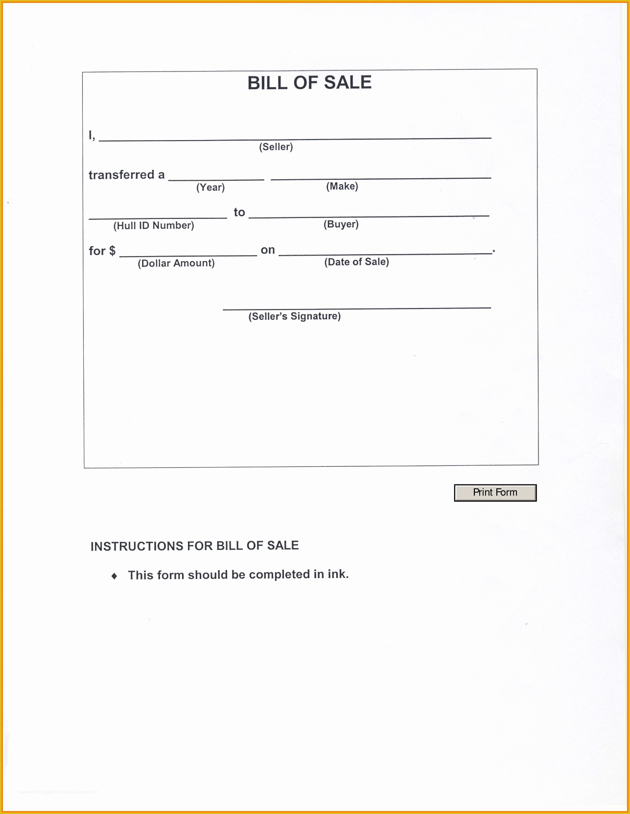 Free Bill Of Sale Template Pdf Of Search Results for “printable Bill Sale” – Calendar 2015
