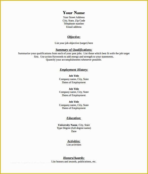 Free Blank Resume Templates Of 46 Blank Resume Templates Doc Pdf