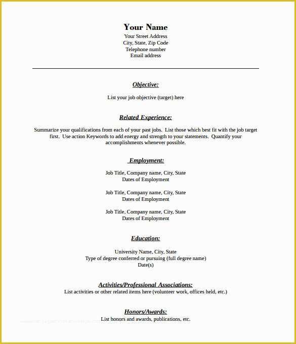 Free Blank Resume Templates Of 46 Blank Resume Templates Doc Pdf