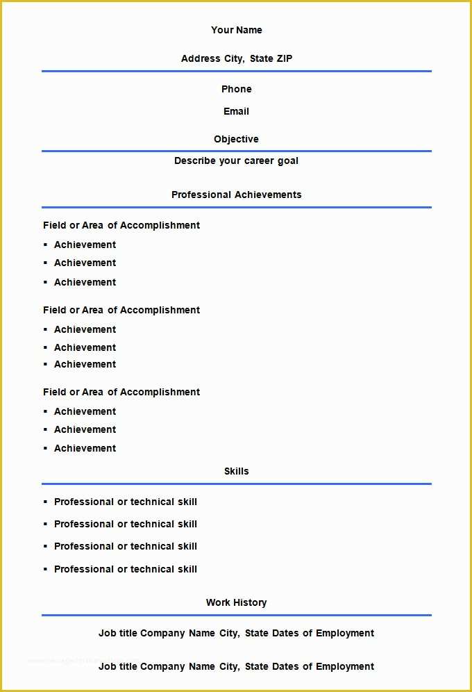 Free Blank Resume Templates Of 46 Blank Resume Templates Doc Pdf