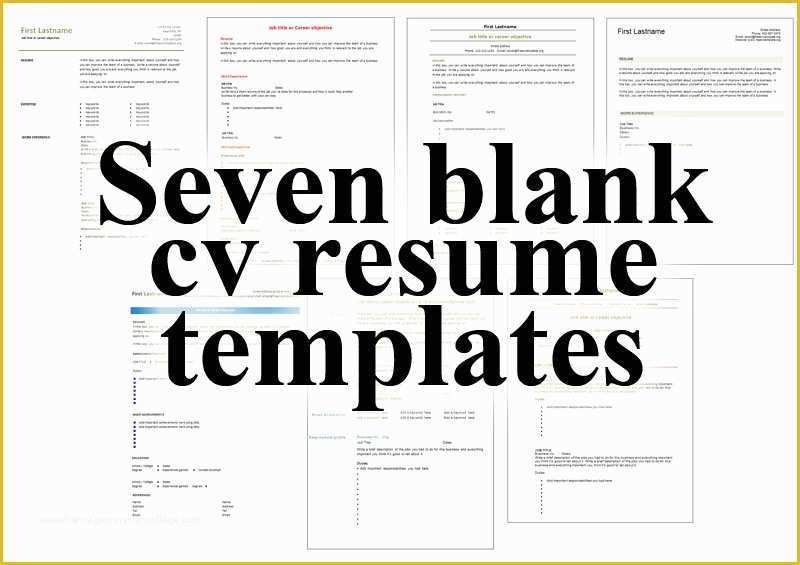 Free Blank Resume Templates Of 7 Free Blank Cv Resume Templates for – Free Cv