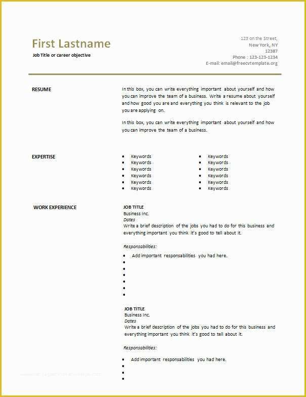 Free Blank Resume Templates Of 7 Free Blank Cv Resume Templates for – Free Cv