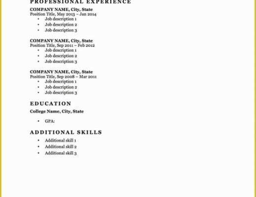 Free Blank Resume Templates Of Free Printable Resume Templates Microsoft Word