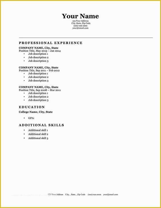 Free Blank Resume Templates Of Free Printable Resume Templates Microsoft Word