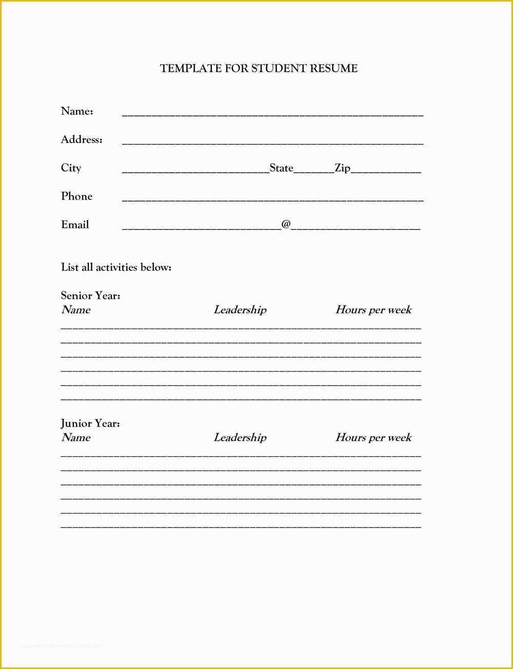 Free Blank Resume Templates Of Free Printable Resume Templates Resumes 77