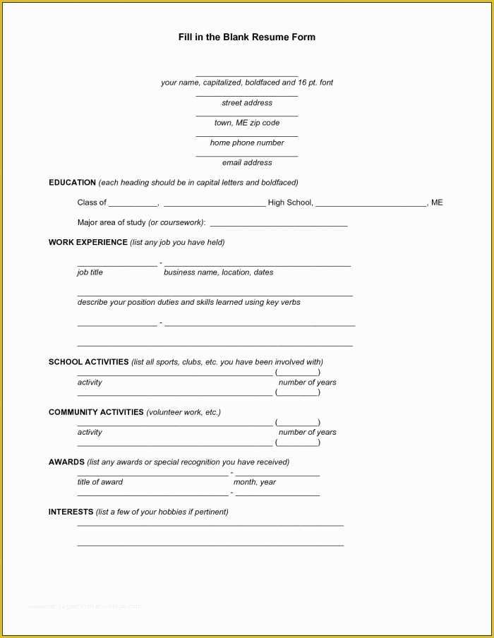 Free Blank Resume Templates Of Resume Templates Free Download In HTML Resume Resume