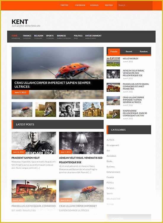 Free Blog Templates Wordpress Of 12 Best Free Blog & Business Wordpress themes for October