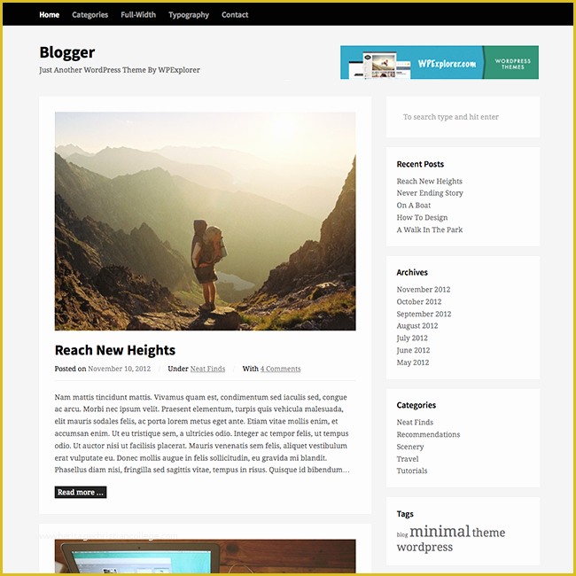 Free Blog Templates Wordpress Of Blogger Free Wordpress theme Wpexplorer