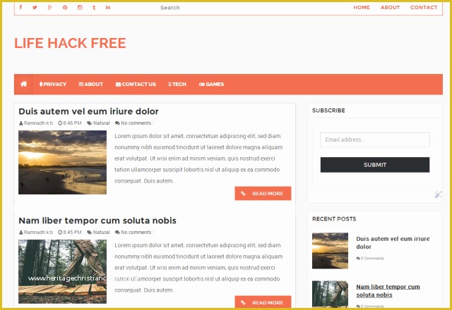 Free Blog Templates Wordpress Of Lifehack Free Responsive Blogger Template theme