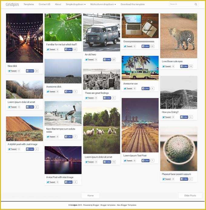 Free Blogger Templates Of Grid Pin Graphy Free Blogger Template Custom