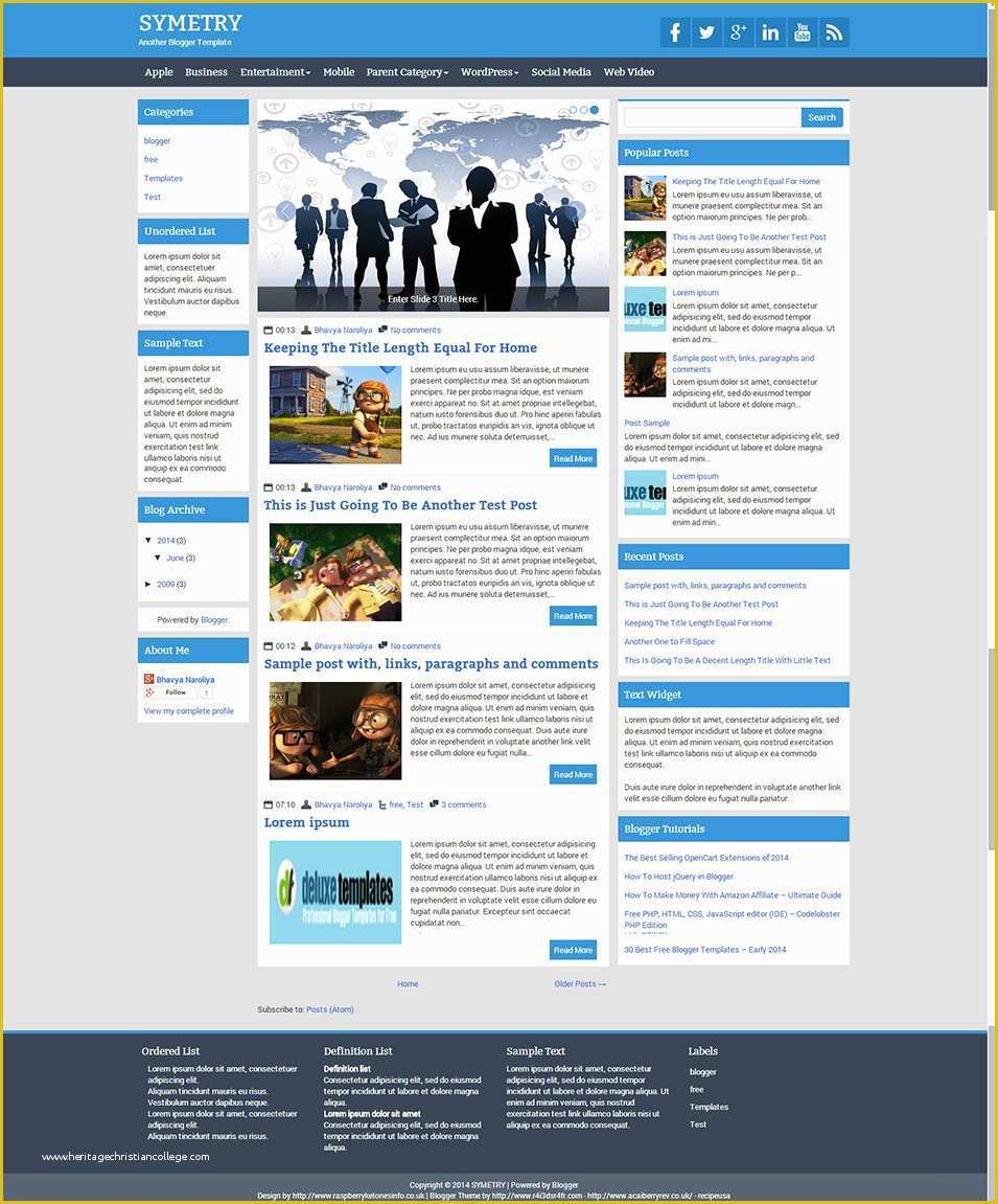 Free Blogspot Templates Of Best Free 3 Column Blog Templates & themes