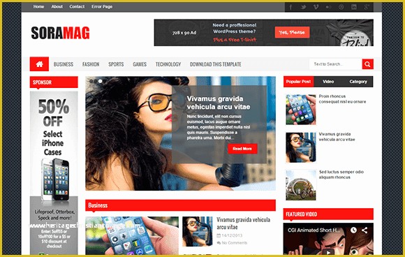 Free Blogspot Templates Of sora Mag Blogger Template