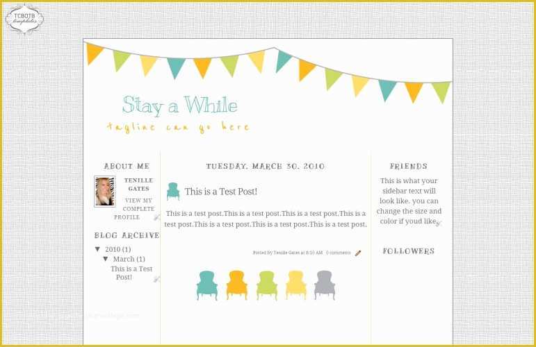 Free Blogspot Templates Of Stay Awhile Template