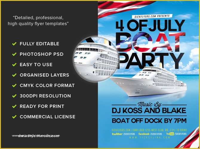 Free Boat Party Flyer Template Of 4th Of July Boat Party Flyer Template Flyerheroes