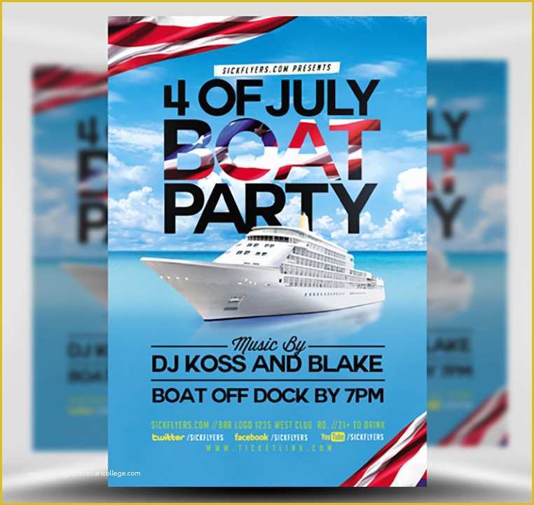 Free Boat Party Flyer Template Of 4th Of July Boat Party Flyer Template Flyerheroes