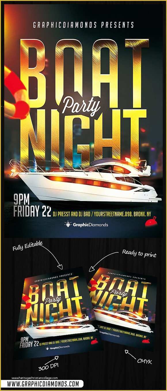 Free Boat Party Flyer Template Of Boat Cruise Flyer Template Boat Flyer Graphic Design