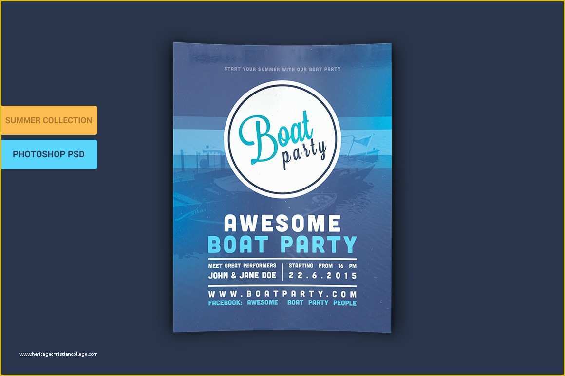 50 Free Boat Party Flyer Template
