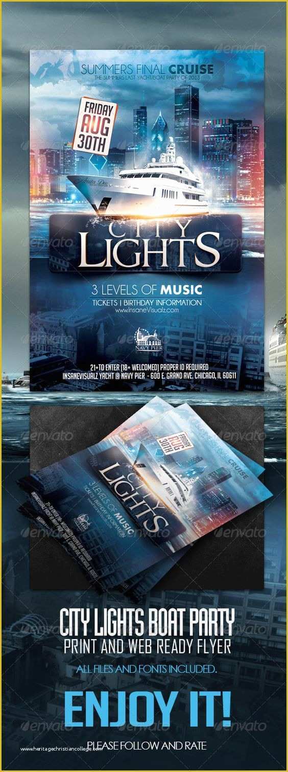 Free Boat Party Flyer Template Of City Lights Party Flyer and Adobe Photoshop On Pinterest