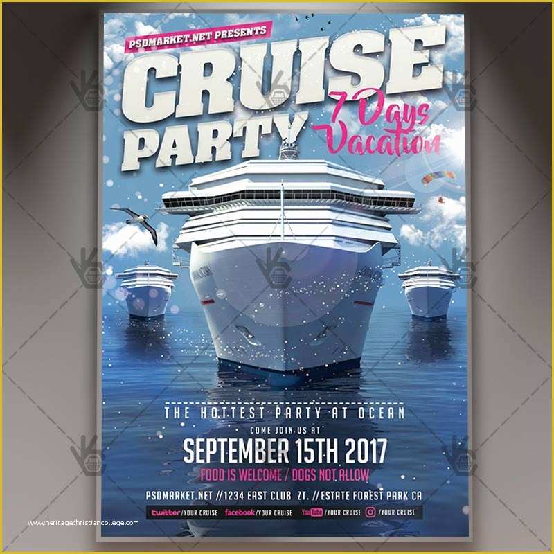 Free Boat Party Flyer Template Of Cruise Party Premium Flyer Psd Template