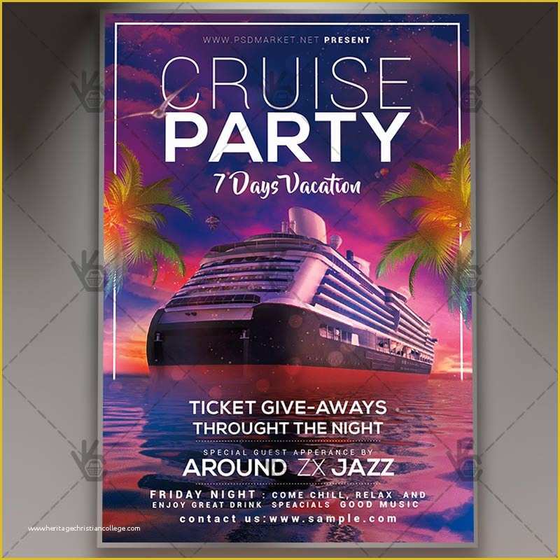Free Boat Party Flyer Template Of Cruise Vacation Premium Flyer Psd Template